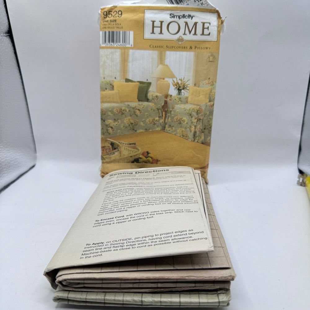 Simplicity Home pattern for classic slipcovers and pillows one size‎ vintage